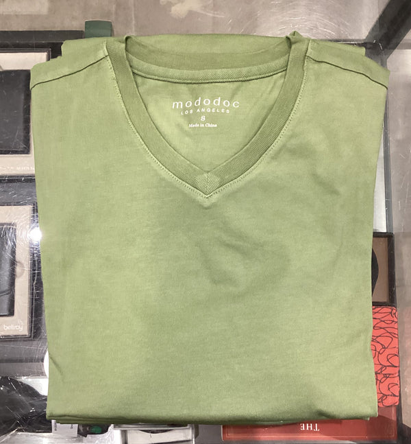 Mododoc "San Diego" Short Sleeve V-neck - Hazel