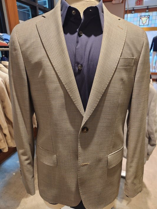 SAND Performance Stretch in Black and Tan Mélange Micro Houndstooth