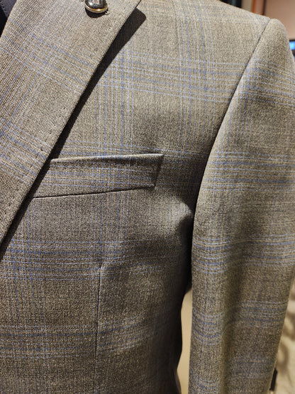 Ted Baker Jay Sport Coat in Grey/Blue Shadow Plaid