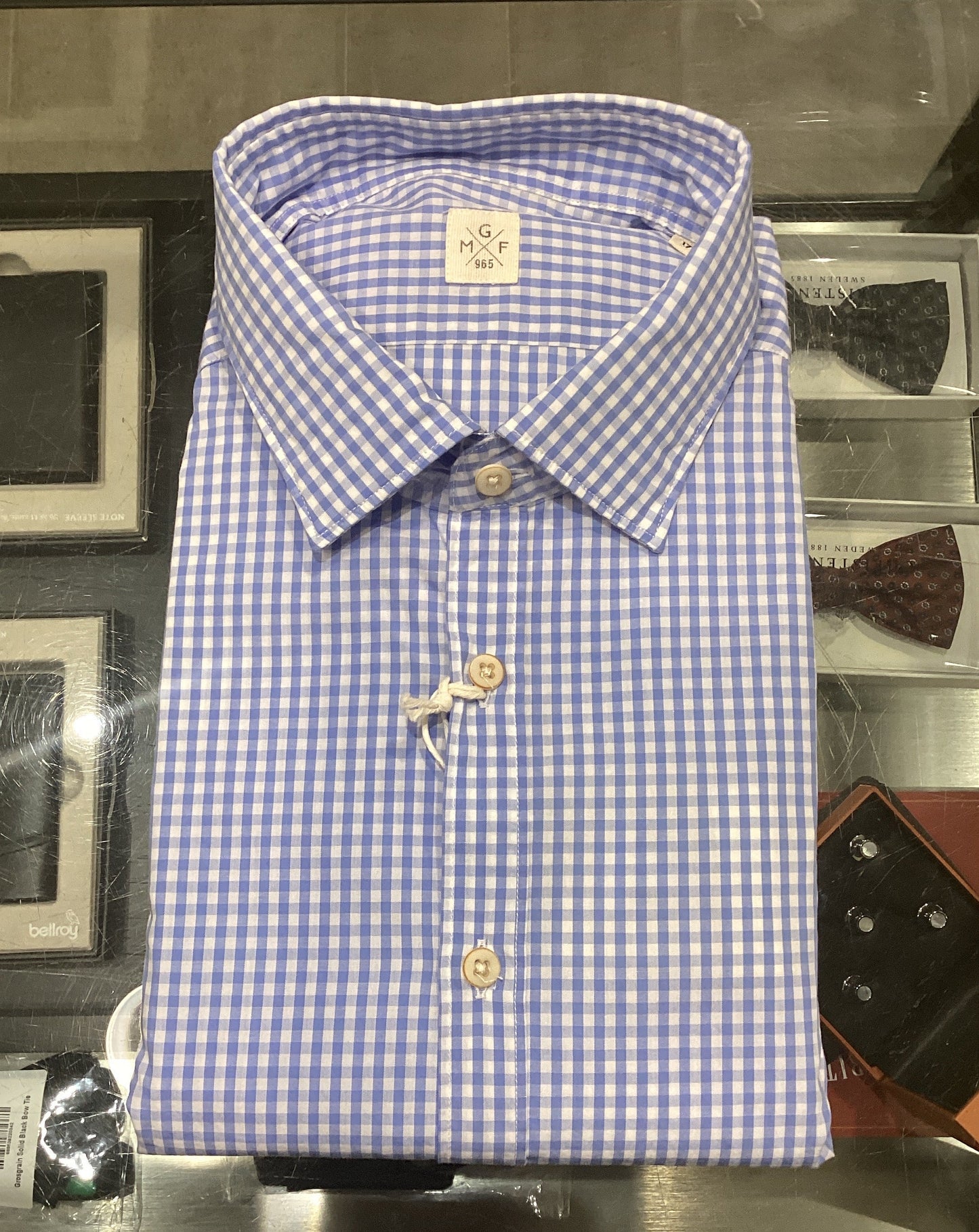 GMF 965 Gingham Check Shirt - Light Blue