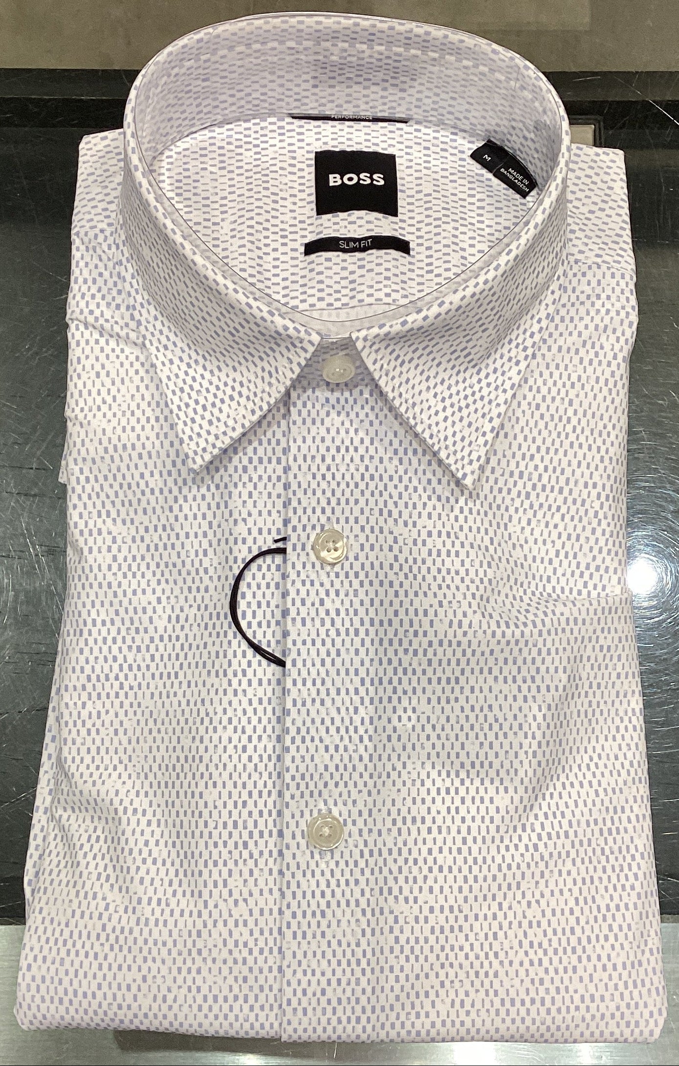 Hugo Boss Roan Slim-fit performance shirt in stretch jersey