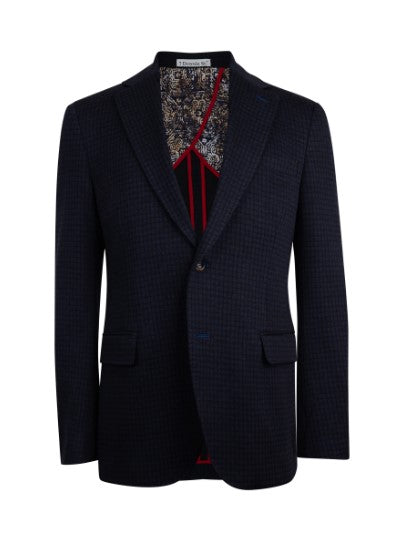 7 Downie St. Kingston Microcheck Cotton Knit Sport Coat - Blue