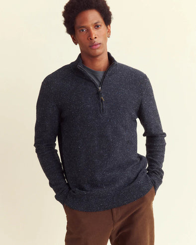 Billy Reid Birdseye Half Zip Sweater