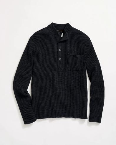 Billy Reid Button Placket Waffle Pullover