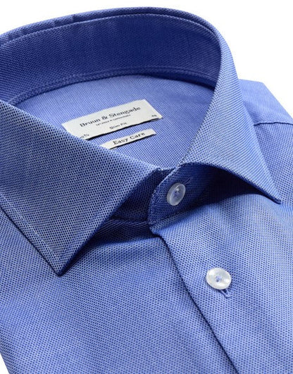 Bruun & Stengade BS Davor Shirt slim fit sky blue cotton shirt with cutaway collar and diagonal white thread pattern