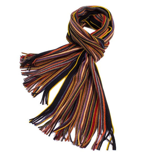 Chelsey Imports Pencil Stripe Wool Knit Scarf with Fringe Chelsey Imports