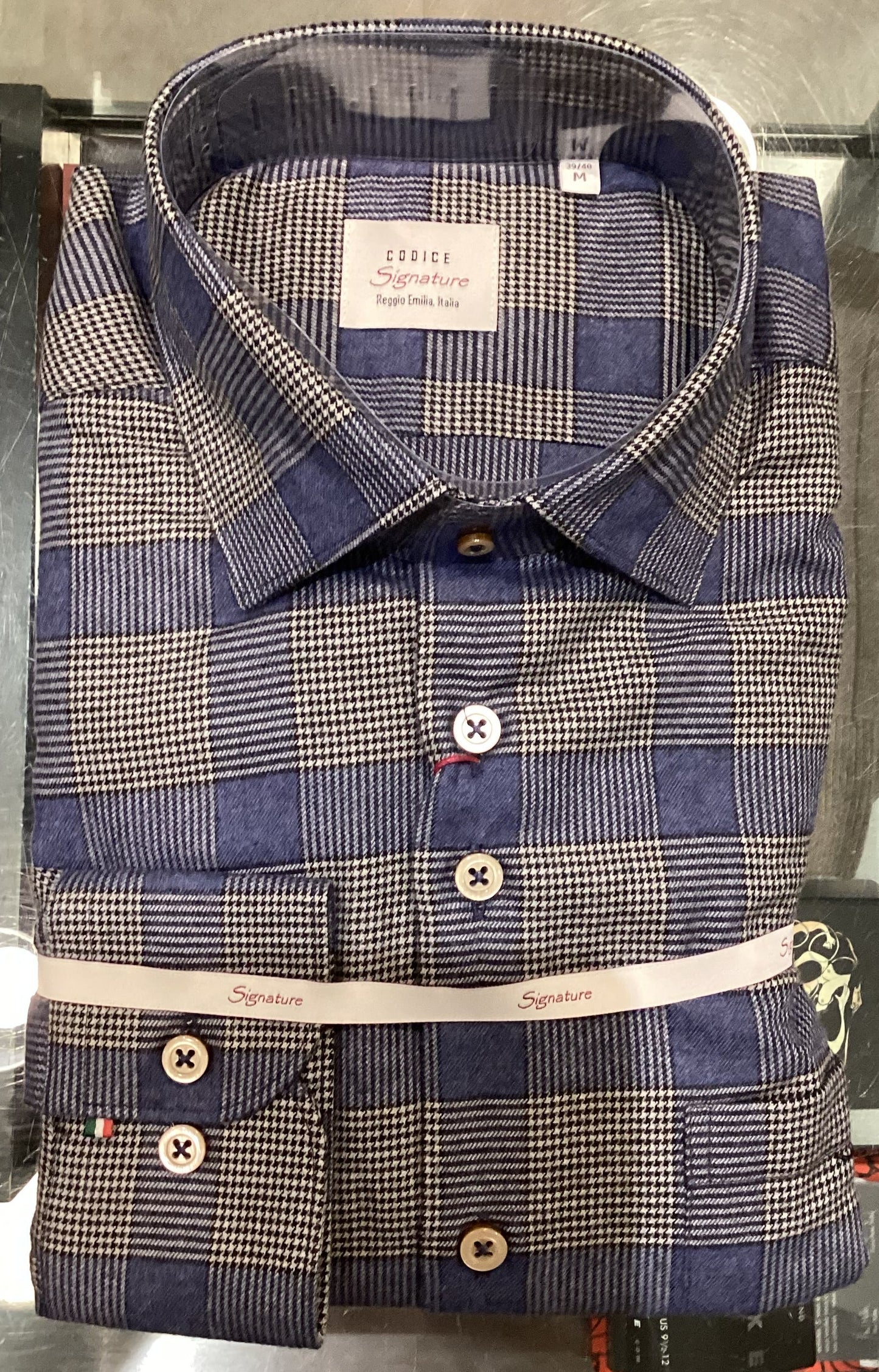 Codice Brushed Cotton Shirt - Black Plaid
