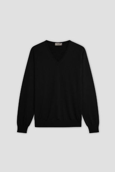 Ferrante Brushed Pure Wool V-Neck Sweater Ferrante