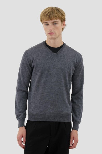 Ferrante Brushed Pure Wool V-Neck Sweater Ferrante