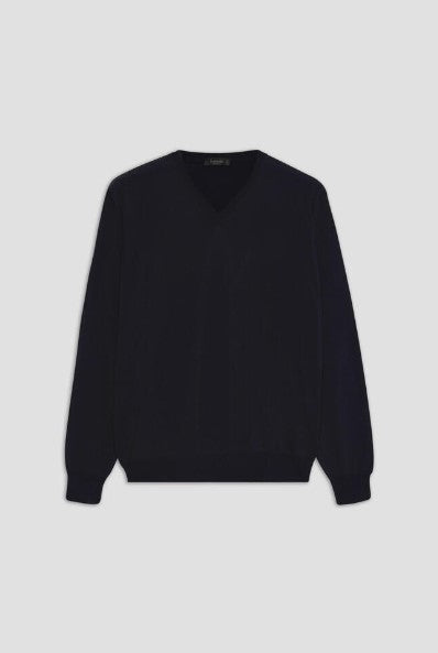 Ferrante Brushed Pure Wool V-Neck Sweater Ferrante