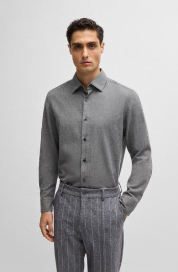 Hugo Boss Casual-fit Cotton Twill Shirt with Kent Collar Hugo Boss Black