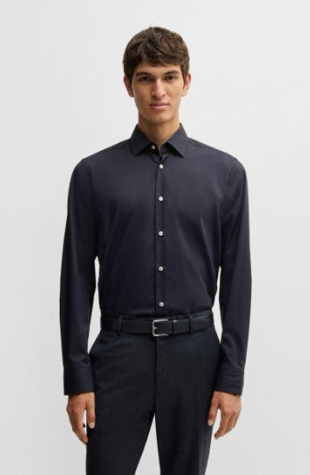 Hugo Boss Regular-fit Stretch-Cotton Poplin Shirt Hugo Boss Black