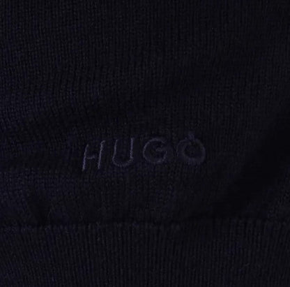 Hugo San Quirin Quarter Zip Sweater in Virgin Wool Hugo Boss Red