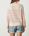 Velvet by Graham & Spencer Kierra Henley Sweater in Ecru / Rose