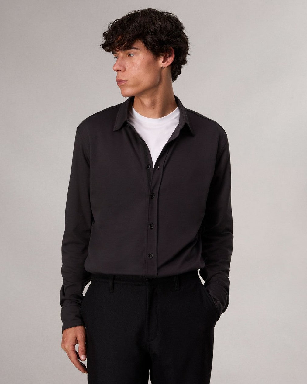 Rag & Bone Tomlin Cotton Shirt in Black Rag & Bone