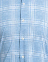 Tintoria Mattei 954 L/S Checked Shirt in Sky Blue