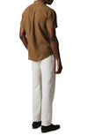 Billy Reid Tuscumbia Linen Short Sleeve Shirt in Military