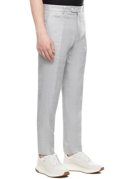 Hugo Boss Linen Pant in Light Grey