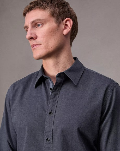 Rag & Bone Tomlin Cotton Shirt in Shark Blue