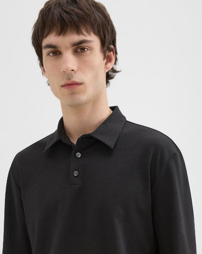 Theory L/S Cotton Jersey Polo Shirt