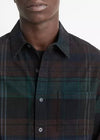 Vince Sierra Plaid Cotton Corduroy Shirt