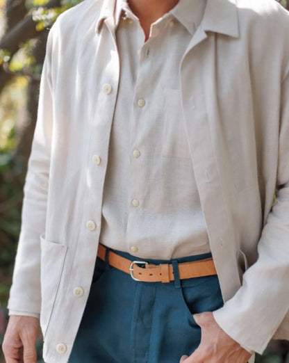 Alex Crane Linen Kite Jacket - Bone