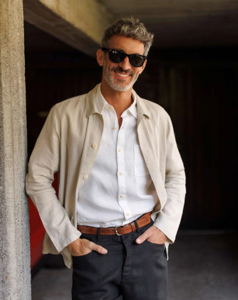 Alex Crane Linen Kite Jacket - Bone