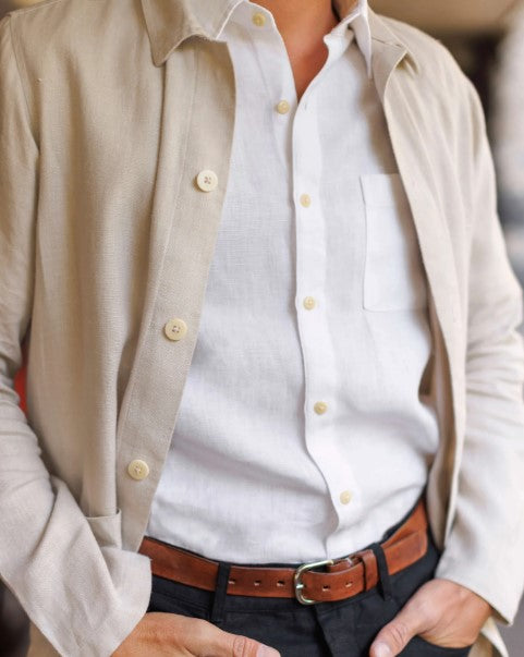 Alex Crane Linen Kite Jacket - Bone