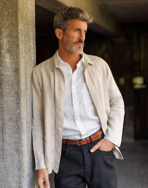 Alex Crane Linen Kite Jacket - Bone