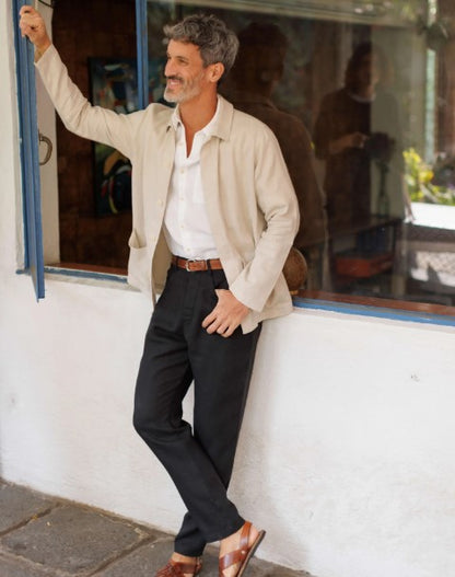 Alex Crane Linen Kite Jacket - Bone