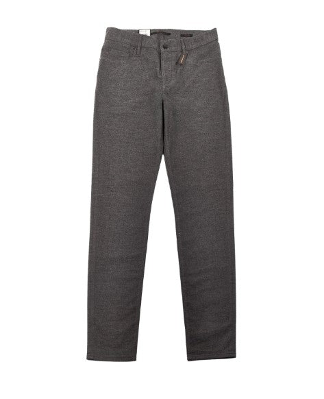 Alberto Charcoal Mélange Wool-Cotton Pipe Five Pocket