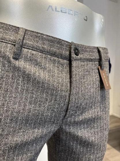 Alberto Rob Wool Blend Stripe Chino