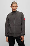 Hugo Boss Suppon Zip-Up Sweater in Dark Grey