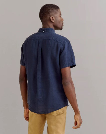 Billy Reid Short Sleeve Linen Tuscumbia Shirt Button Down