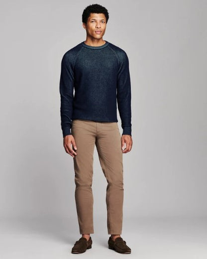 Billy Reid Bishop Rib Crew - Carbon Blue