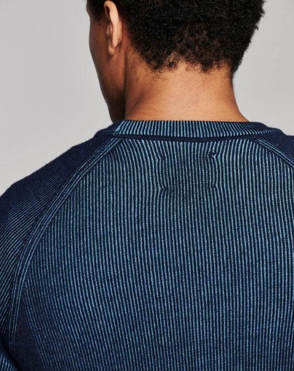 Billy Reid Bishop Rib Crew - Carbon Blue
