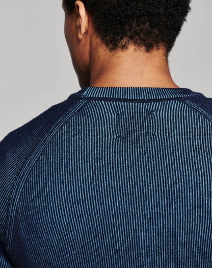 Billy Reid Bishop Rib Crew - Carbon Blue