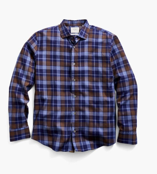 Billy Reid Hutcheson Shirt in Carbon Blue Plaid
