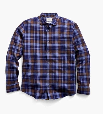 Billy Reid Hutcheson Shirt in Carbon Blue Plaid