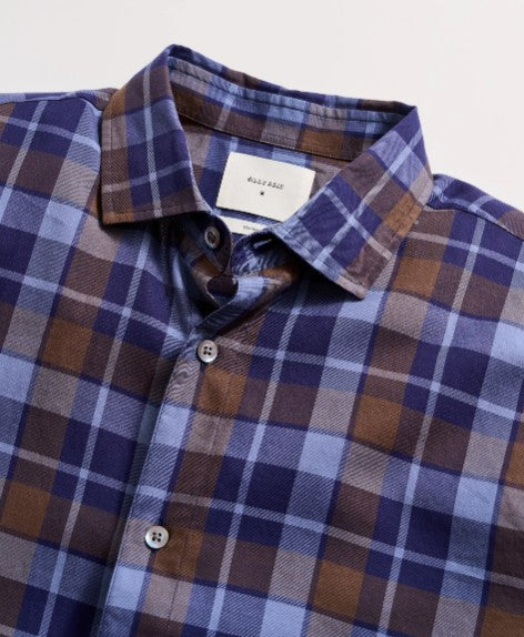 Billy Reid Hutcheson Shirt in Carbon Blue Plaid