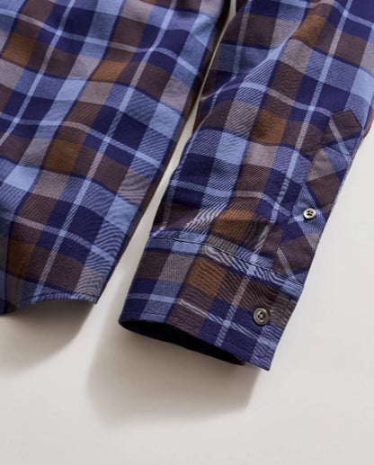 Billy Reid Hutcheson Shirt in Carbon Blue Plaid