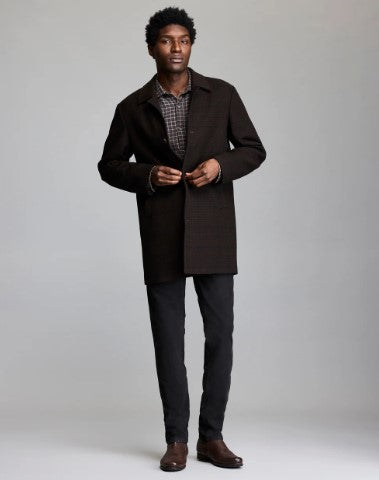 Billy Reid Plaid Cooper Overcoat - Brown