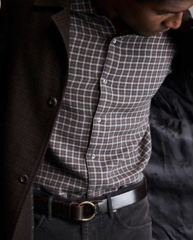 Billy Reid Plaid Cooper Overcoat - Brown