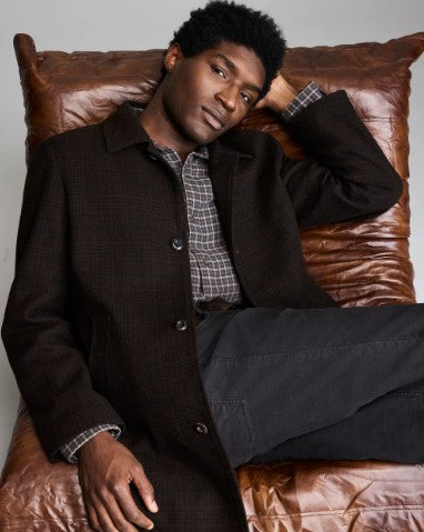 Billy Reid Plaid Cooper Overcoat - Brown