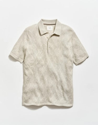 Billy Reid Diamond Sweater Polo - Light Grey