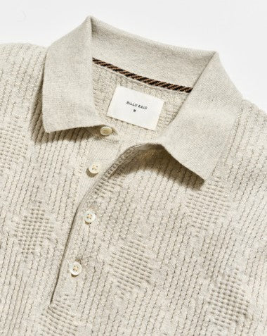 Billy Reid Diamond Sweater Polo - Light Grey