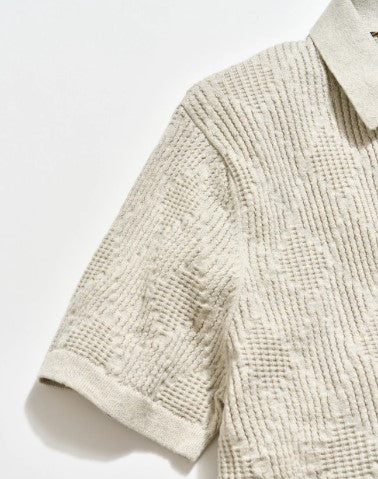Billy Reid Diamond Sweater Polo - Light Grey