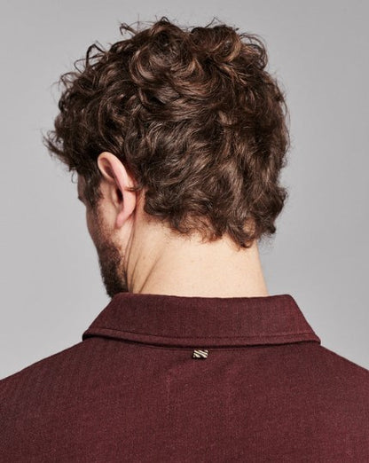 Billy Reid Long Sleeve Herringbone Polo - Plum