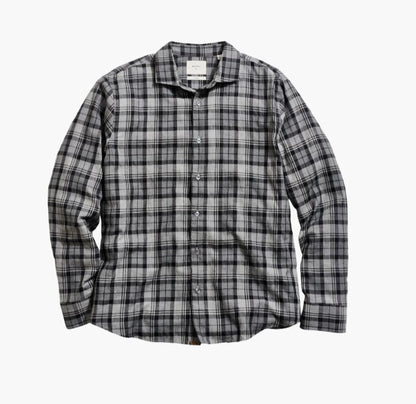 Billy Reid Hutcheson Bold Plaid Shirt - Grey & Black