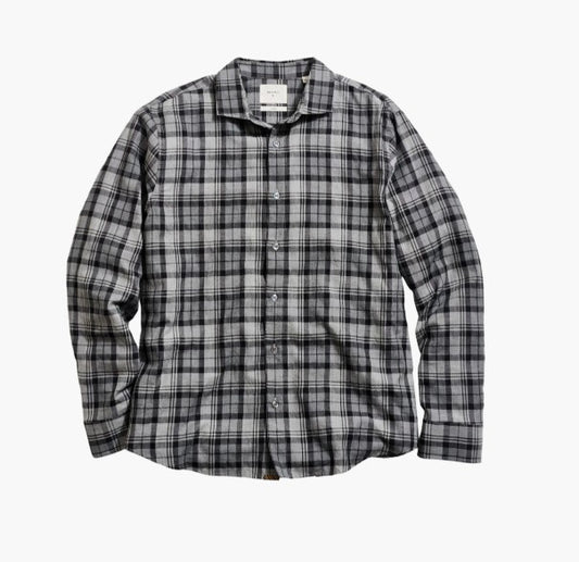 Billy Reid Hutcheson Bold Plaid Shirt - Grey & Black